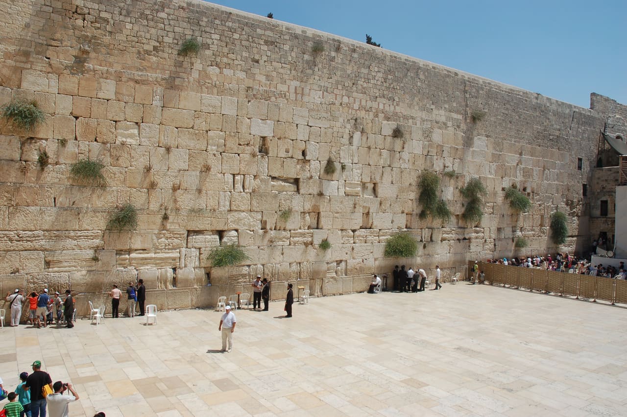 The Western Wall Plaza in Jerusalem in afternoon light